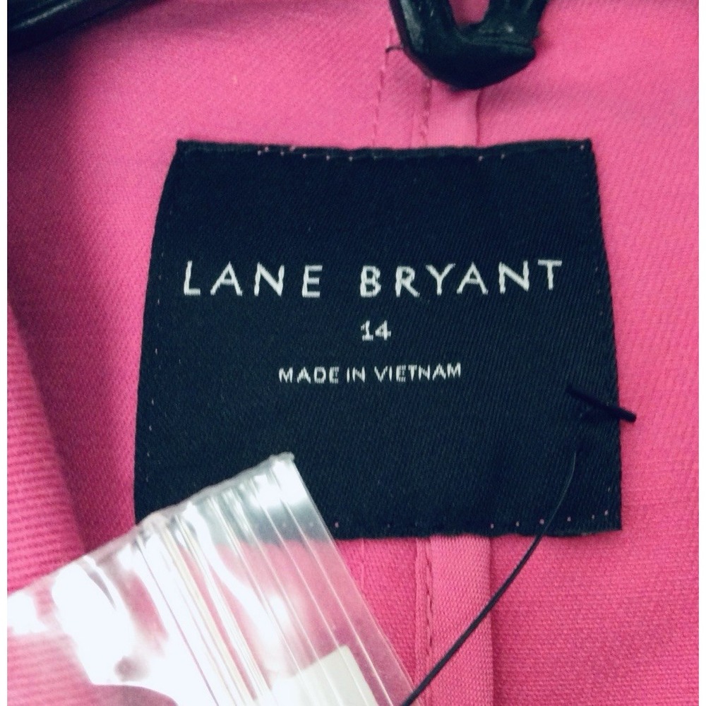 Lane Bryant Women's Long Belted Button Up Trench Coat‎ Pink New Size 14 NWT Plus - Picture 4 of 5